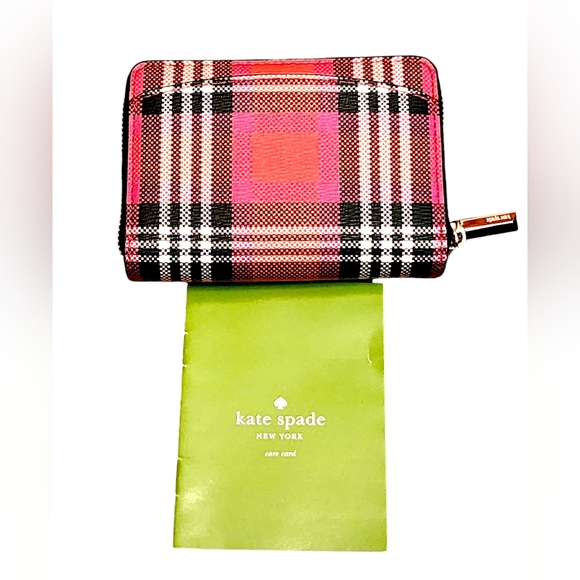 Kate Spade NWOT Plaid Foliage  Shoulder Bag + Matching Plaid wallet Coord Set - Picture 10 of 15